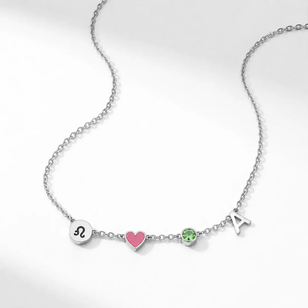 Collana con Iniziale a Forma di Cuore