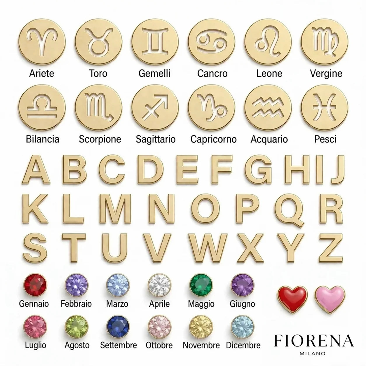 Collana con Iniziale a Forma di Cuore